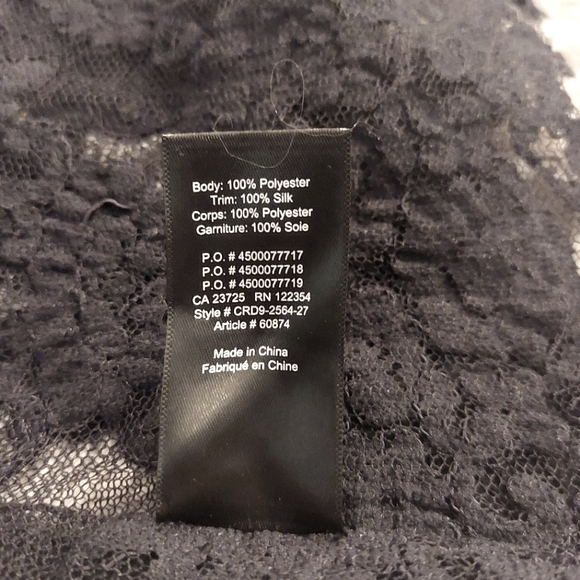 Babaton 1-01 Lace & Silk Tie Sheer Overtank● Size XS - Picture 2 of 9